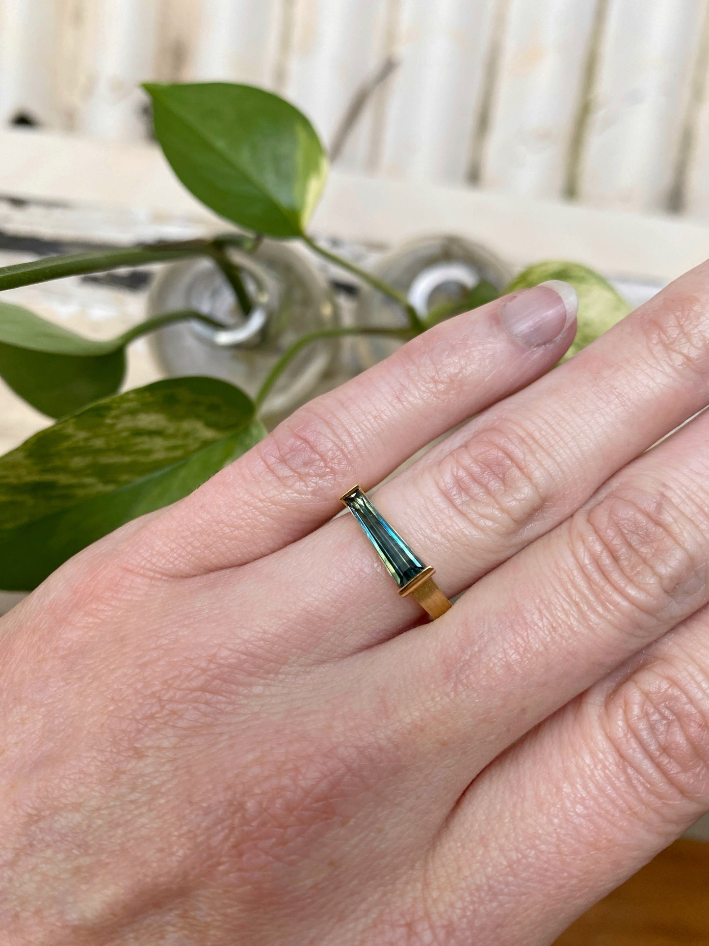 Sagitta Solitaire - Tapered Baguette Parti Sapphire