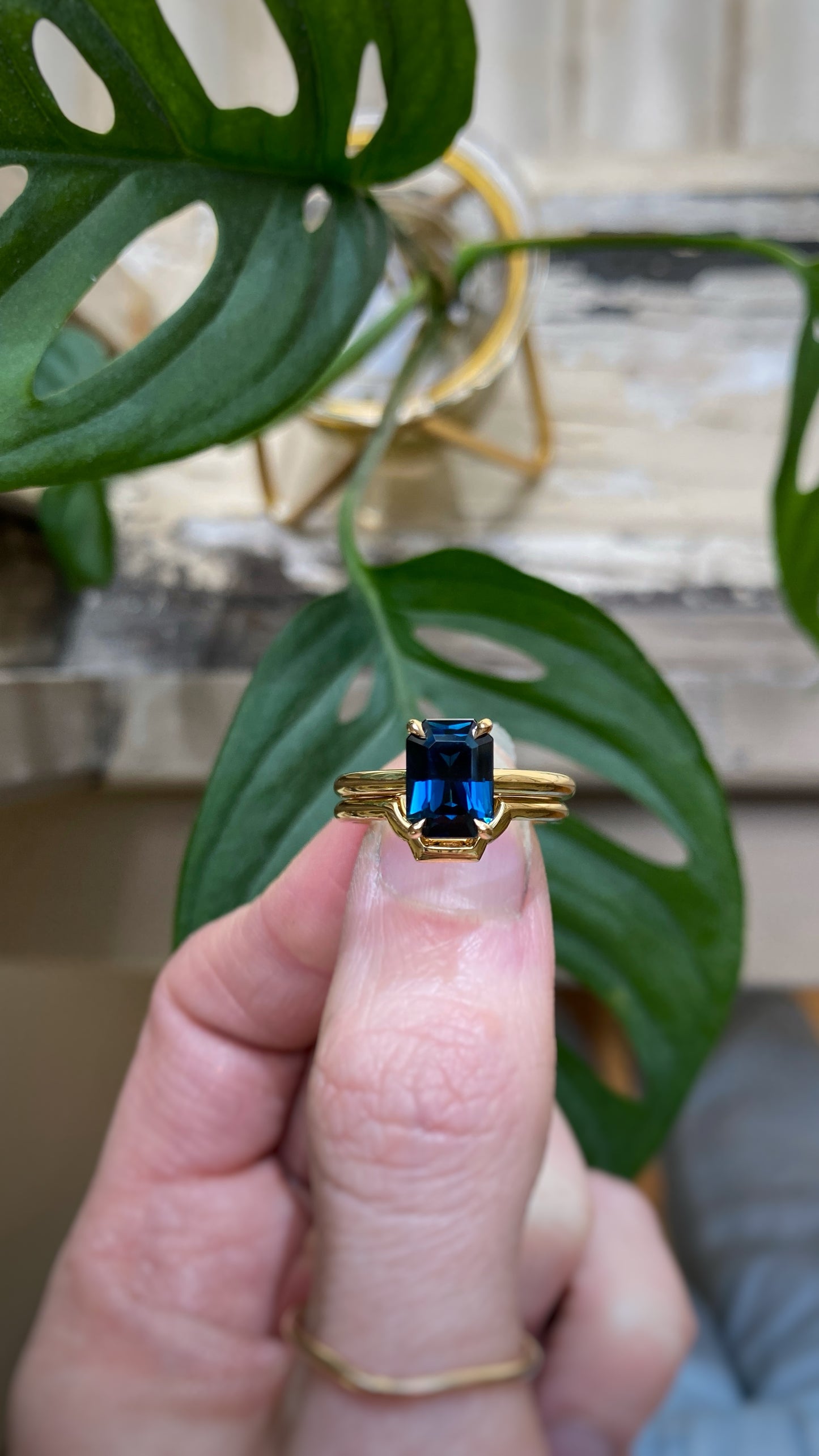 2.09ct Sabel Solitaire - Blue Radiant Cut Australian Sapphire Engagement Ring