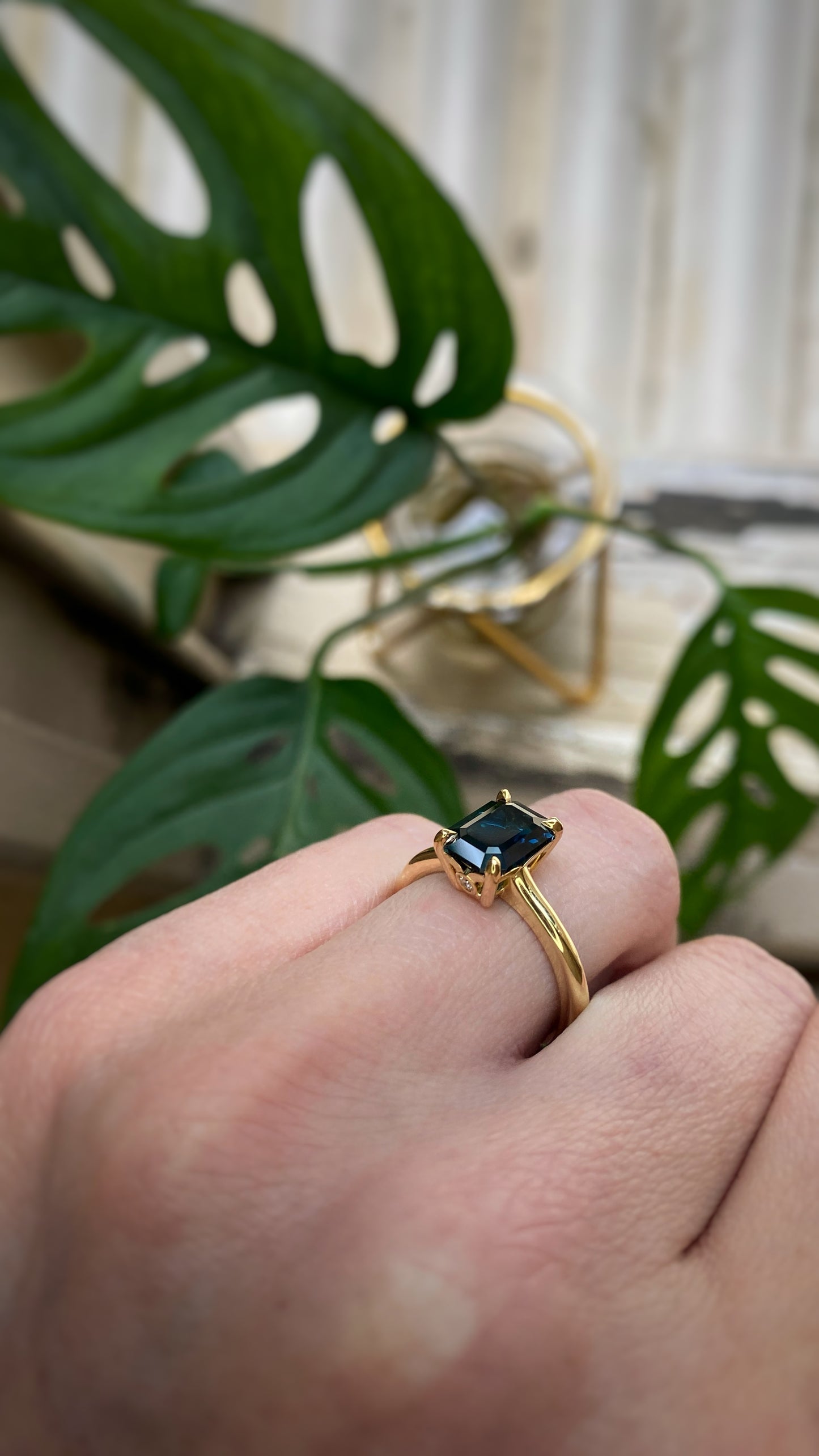 2.09ct Sabel Solitaire - Blue Radiant Cut Australian Sapphire Engagement Ring