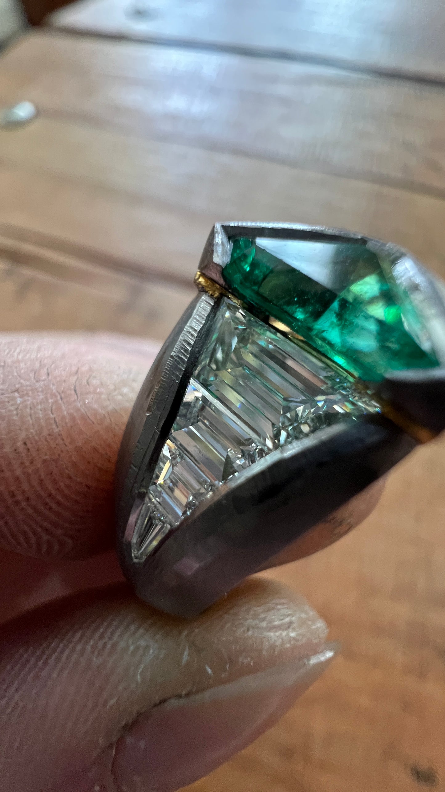Caiman - Colombian Emerald Tantalum Ring