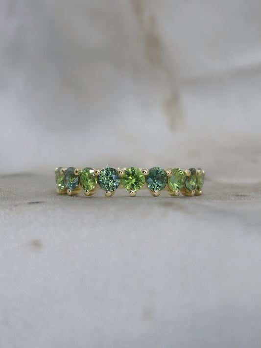 Genevieve Band 3mm Green Sapphires