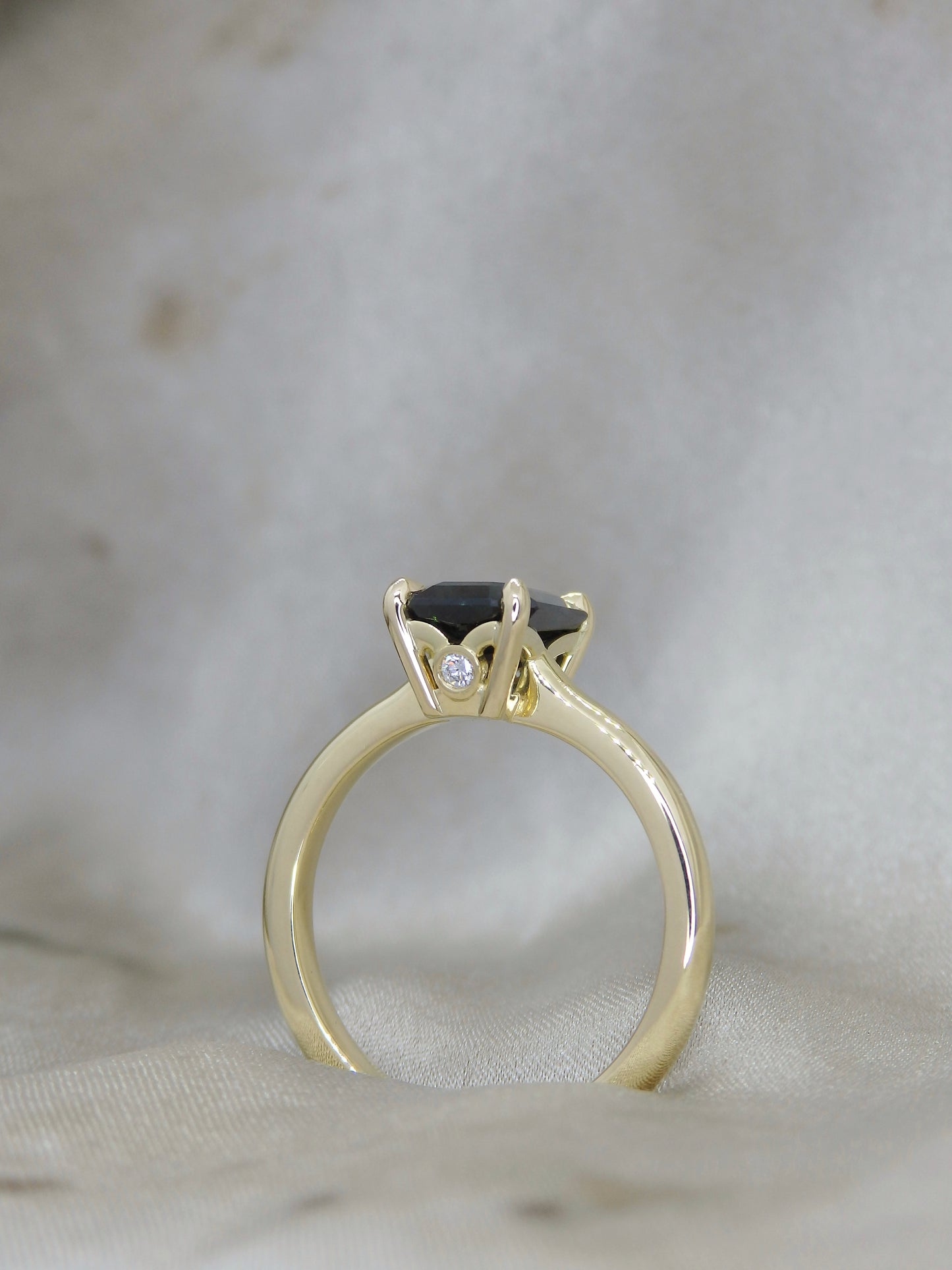 2.09ct Sabel Solitaire - Blue Radiant Cut Australian Sapphire Engagement Ring