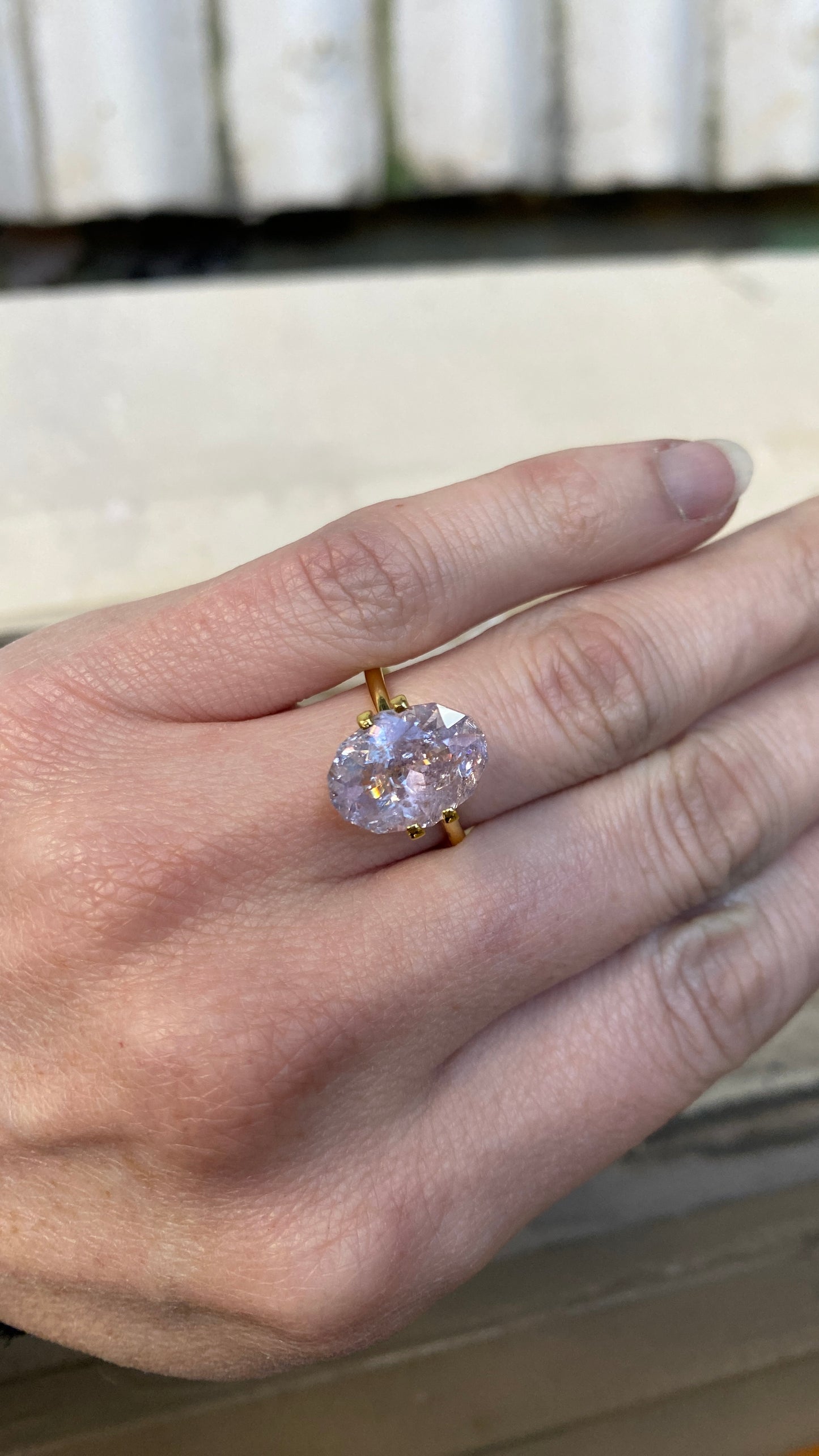 5.15ct “Geode” Pink Sapphire Solitaire Ring