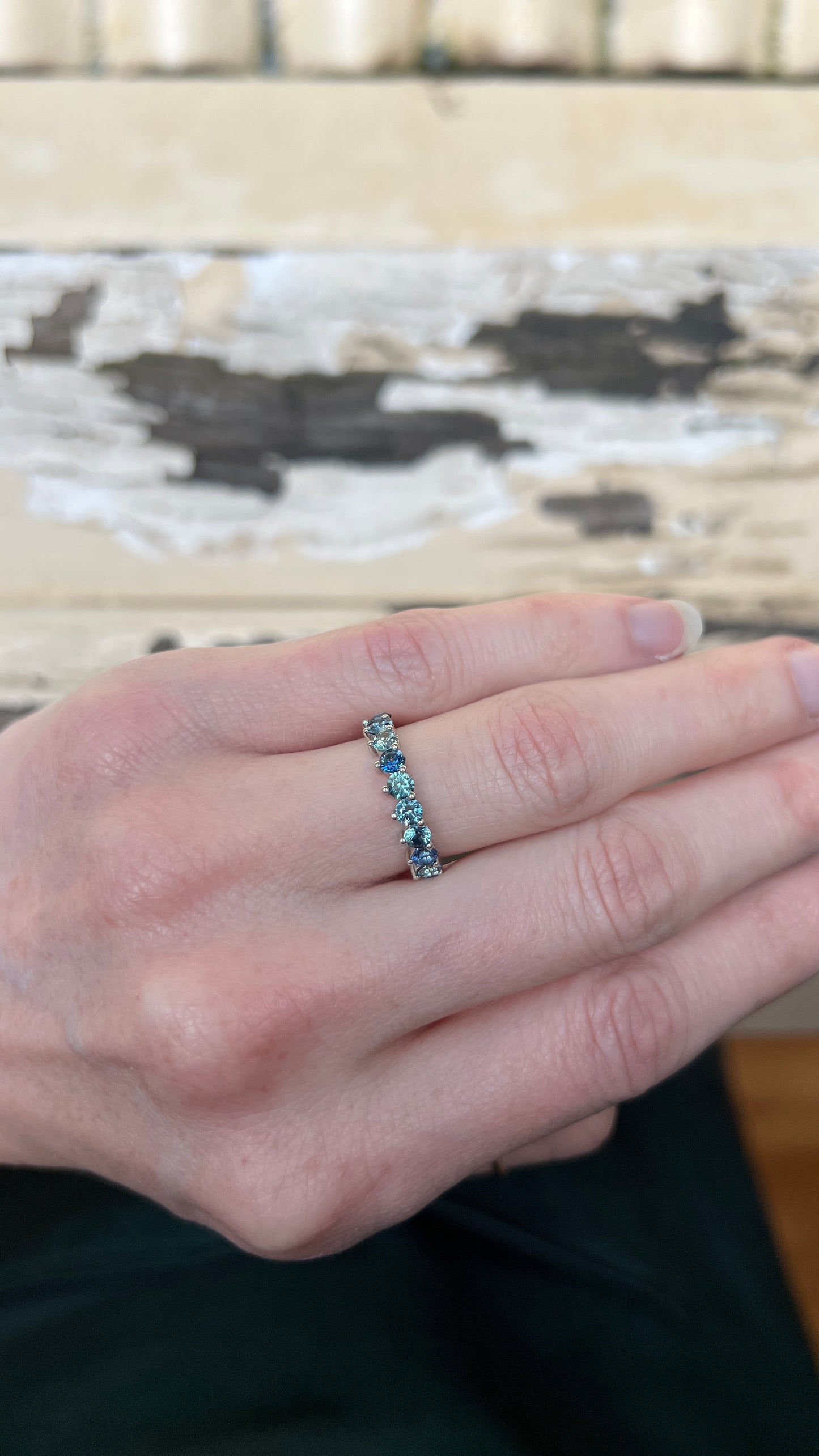 Genevieve Band 3mm Oceanic Sapphires