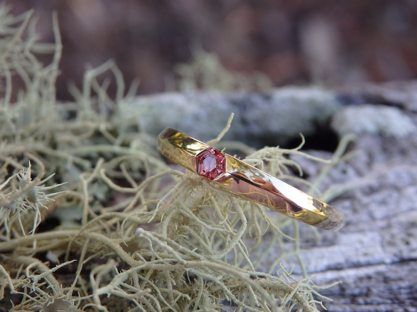 "Summer" Hexagonal Spinel Ring, 18ct gold band