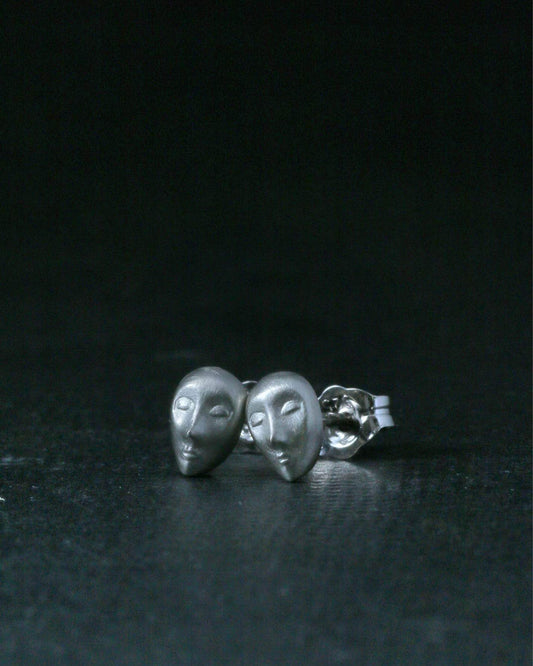 “Julia” Face Studs in Sterling Silver by Hugh Thyregod