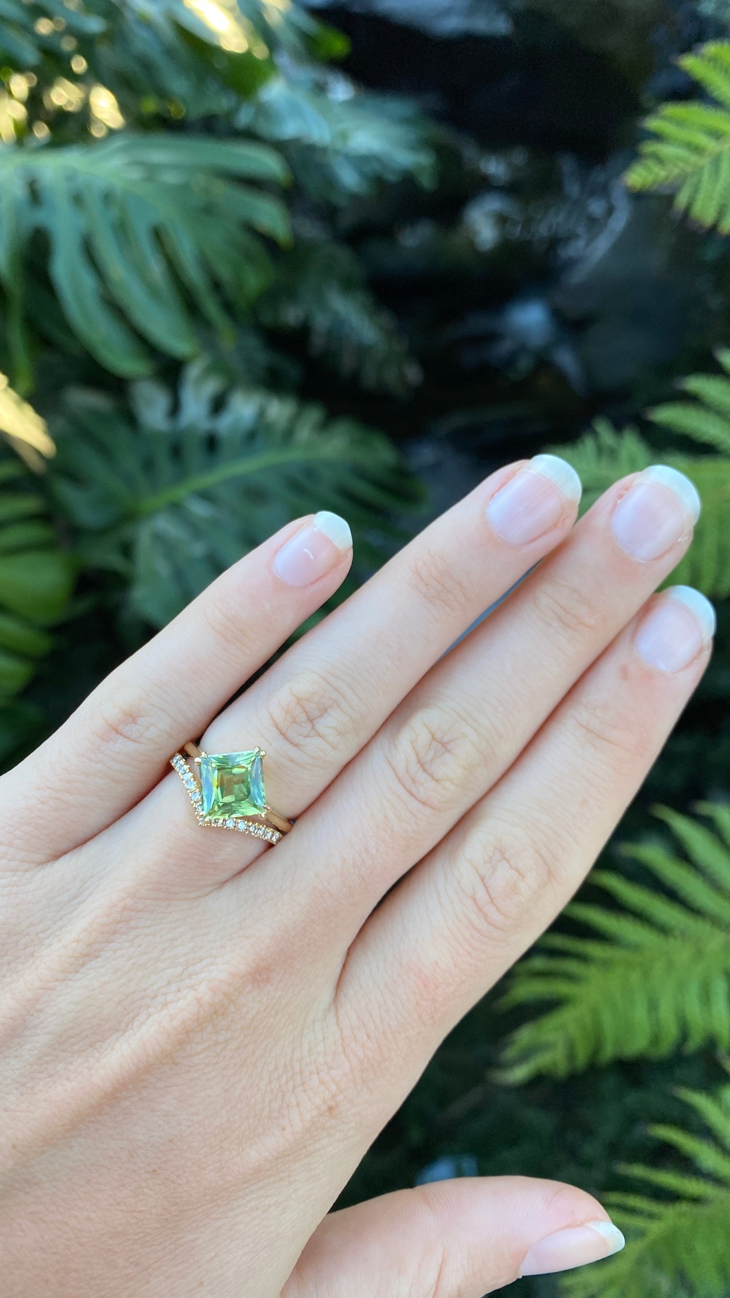 Champagne Diamond Peak Fitted Wedding Ring