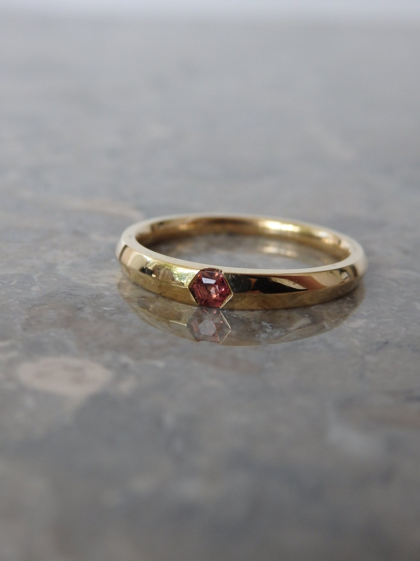 "Summer" Hexagonal Spinel Ring, 18ct gold band