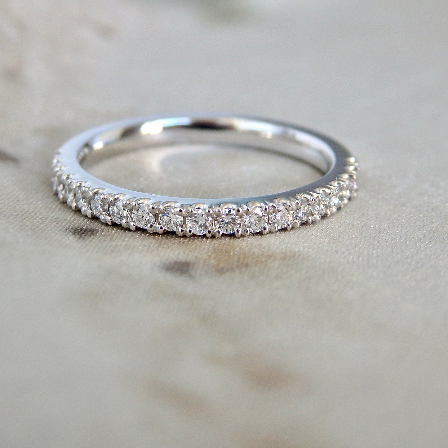 Diamond & Platinum Micropave Wedding Ring