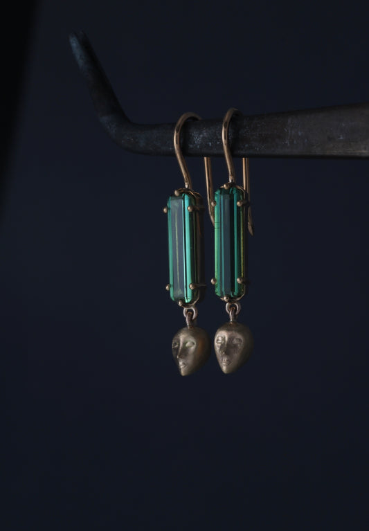 Teal Tourmaline “Julia” Drop Earrings By Hugh Thyregod