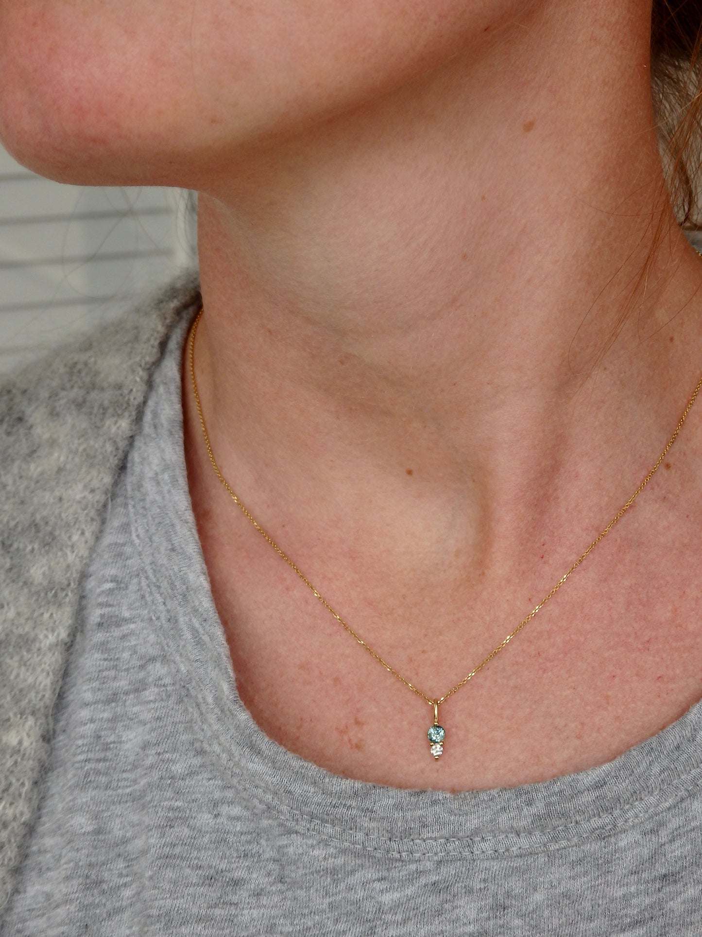 Round “Duet” Toi Et Moi  Pendant 18ct Gold