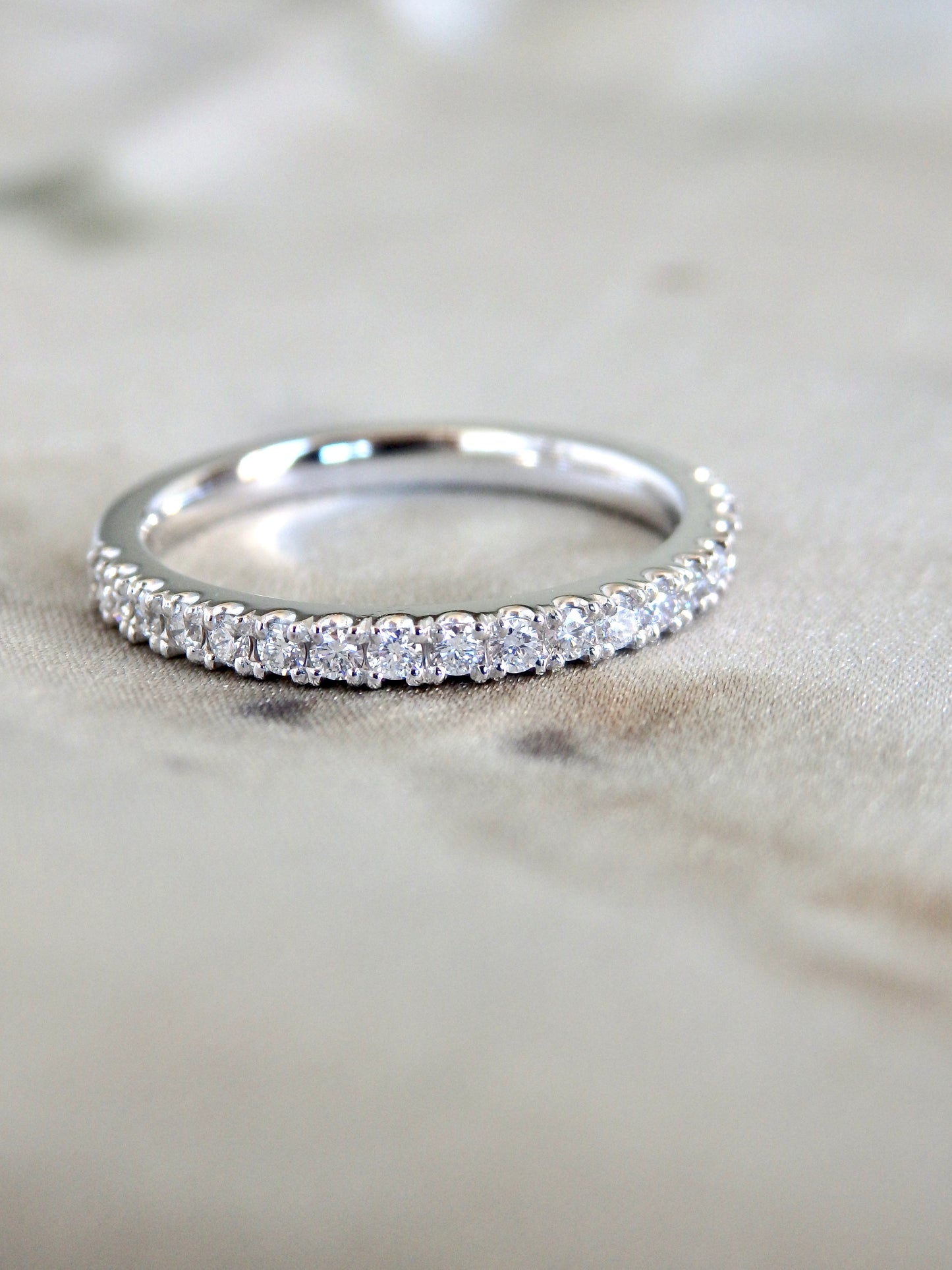 Diamond & Platinum Micropave Wedding Ring