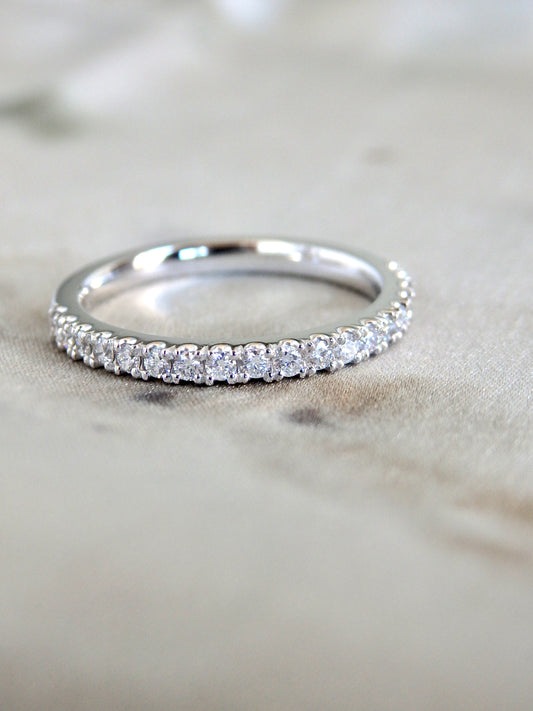 Diamond & Platinum Micropave Wedding Ring