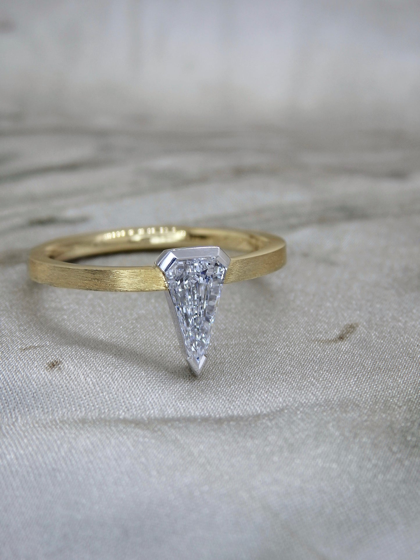 Pillar Tower 0.47ct Shield Cut Diamond Solitaire