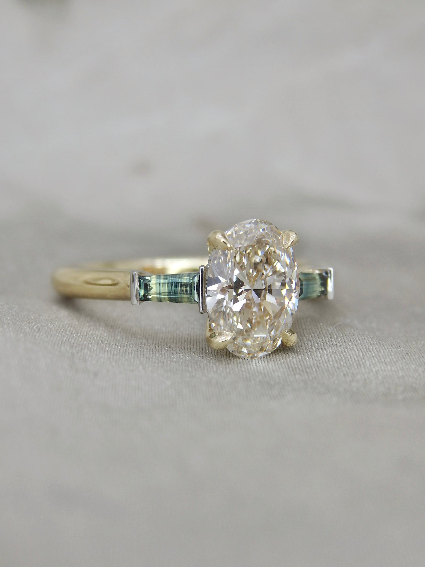“Myall” Driftwood Natural Diamond Trilogy Engagement Ring