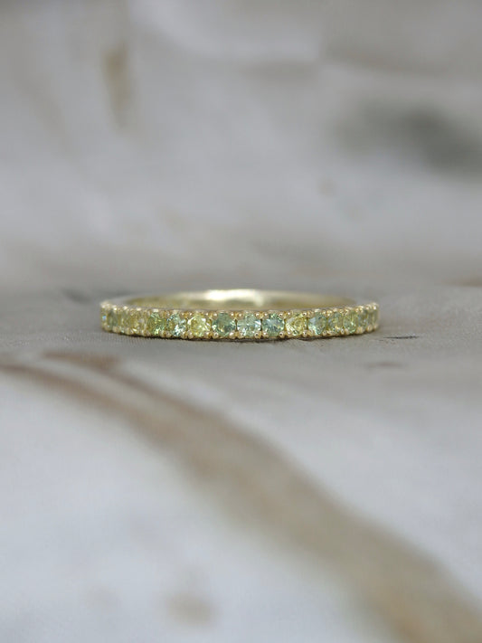 Wattle Band - Green Sapphire Wedding Ring