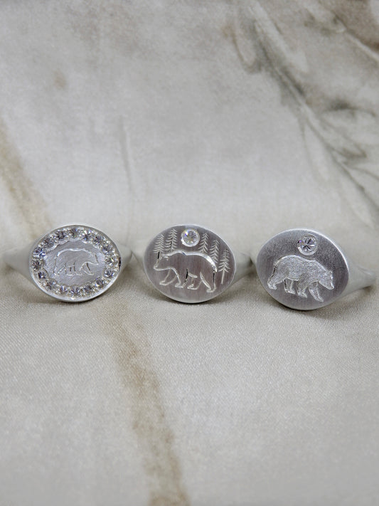 Bear Signet Rings - Back-Order