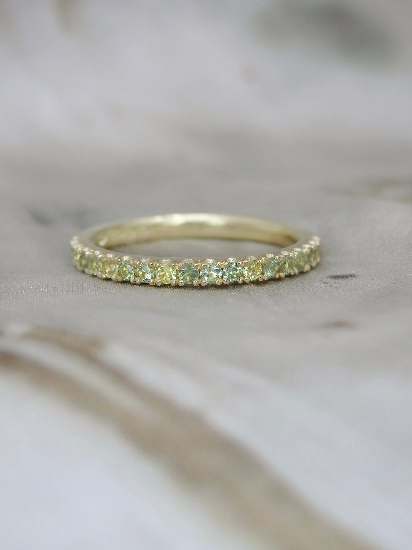 Wattle Band - Green Sapphire Wedding Ring