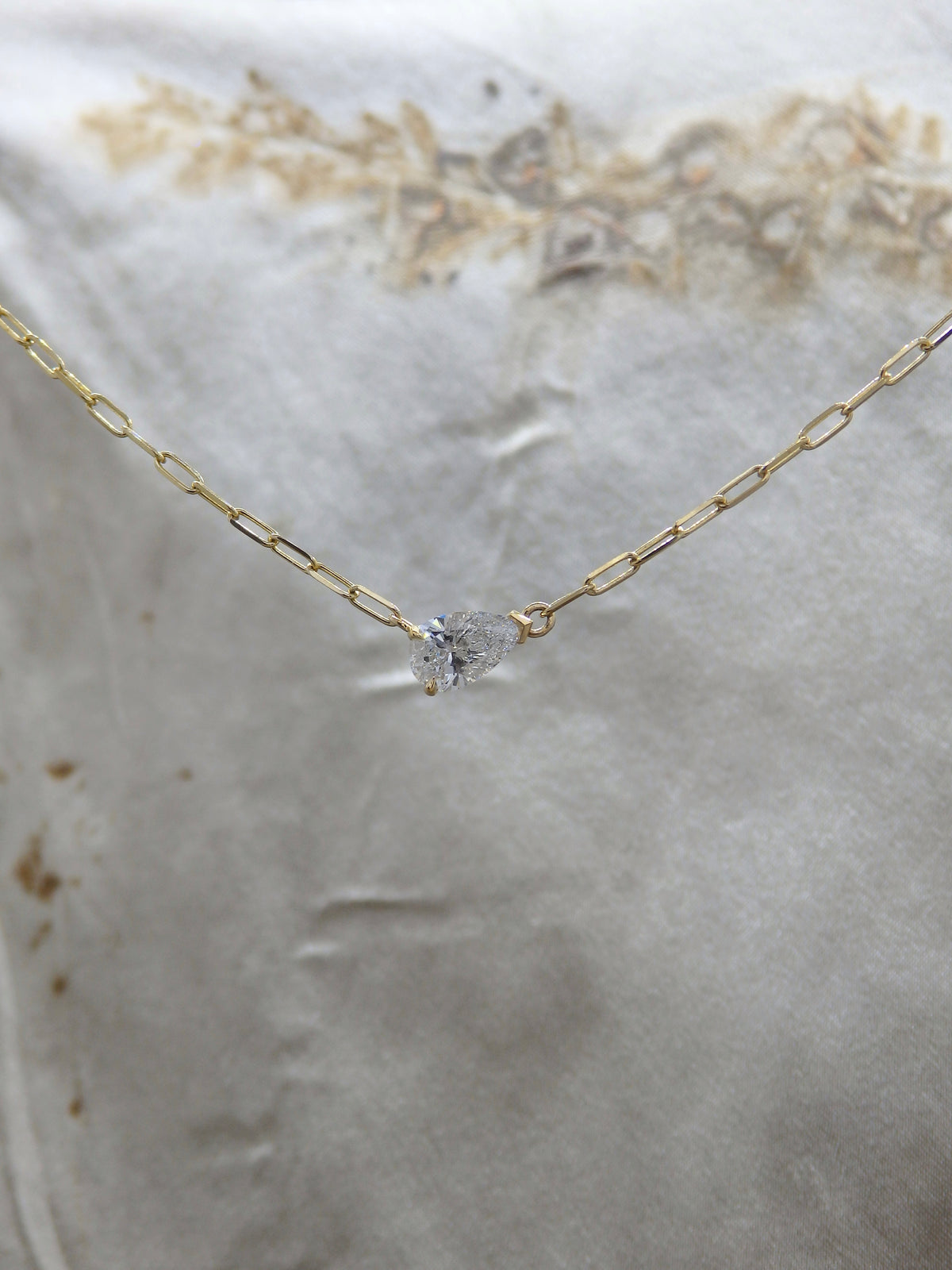 The Daily Necklace - Pear Lab Diamond Small
