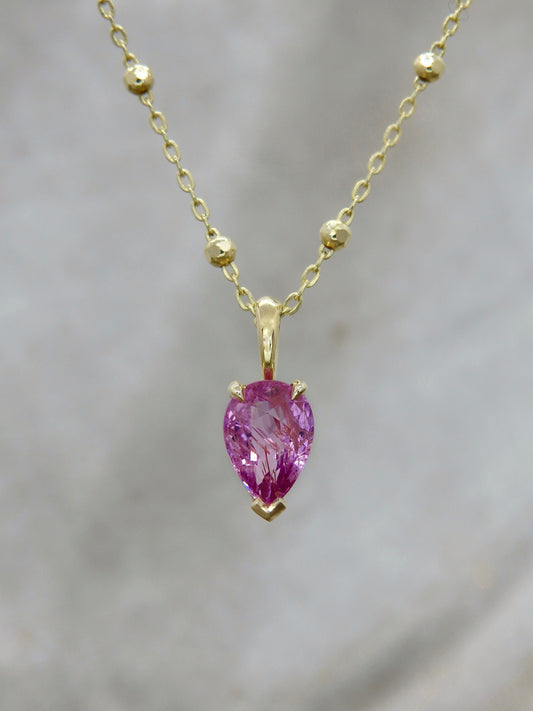 Phi Pendant - Pink Sapphire