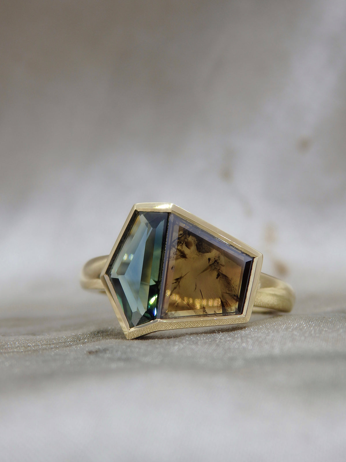 Duet Cognac Diamond &amp; Australian Sapphire Ring