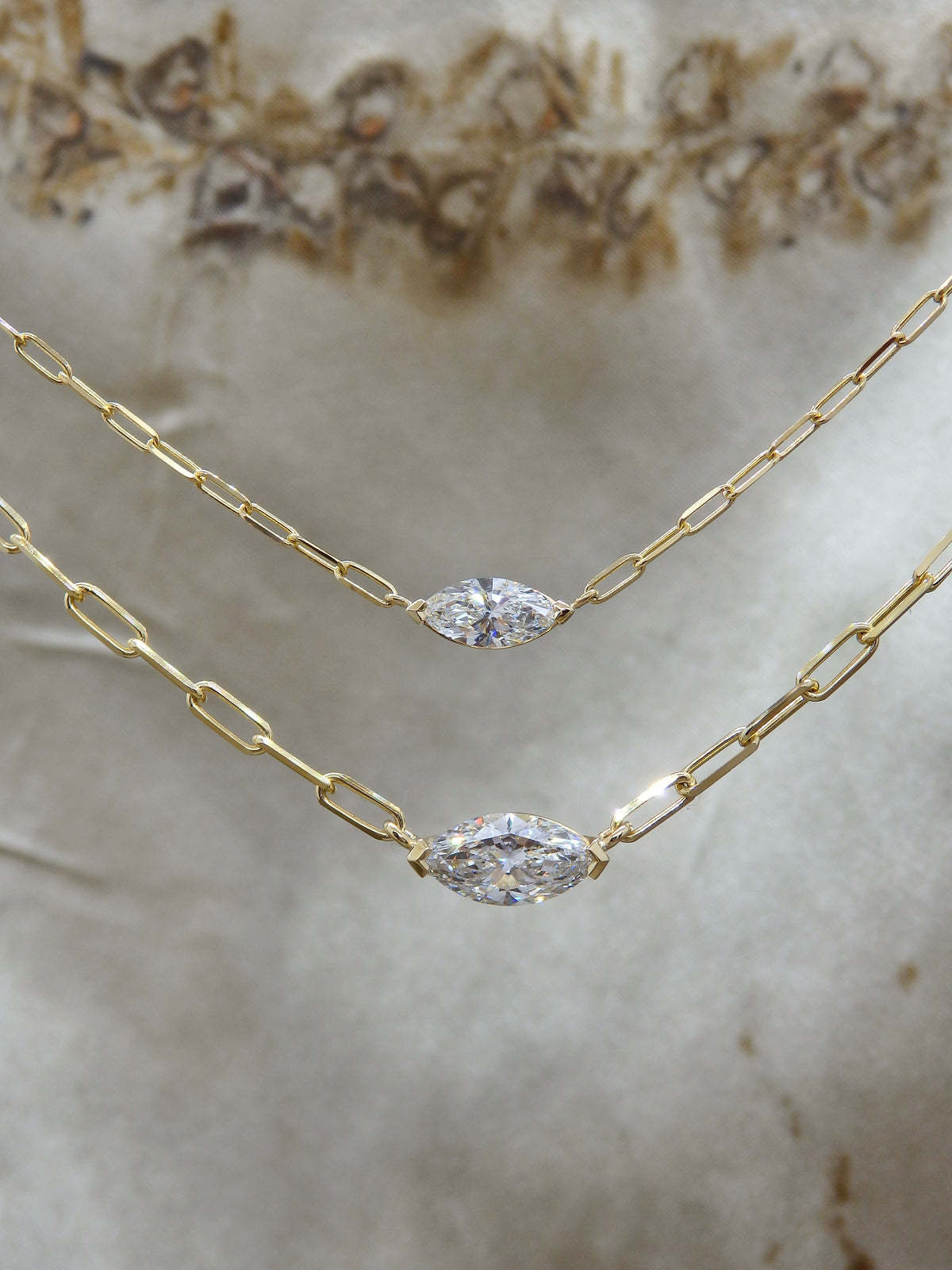 The Daily Necklace - Marquise Lab Diamond Small