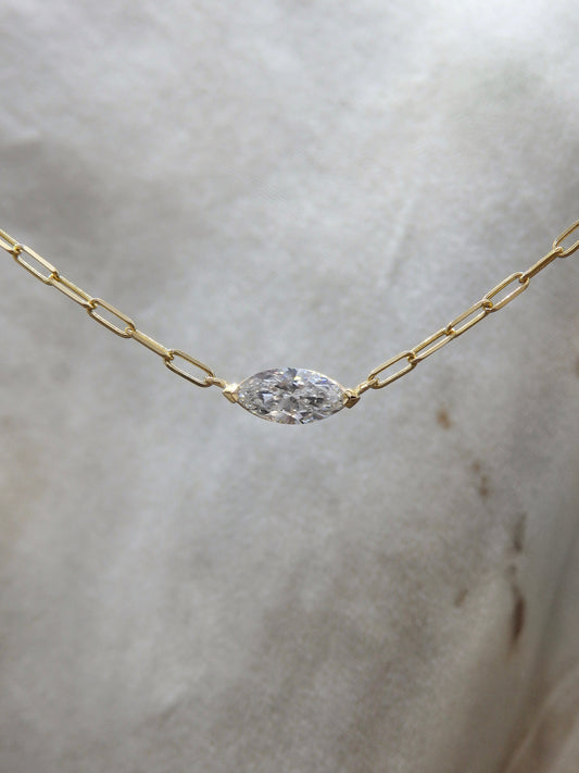 The Daily Necklace - Marquise Lab Diamond Small