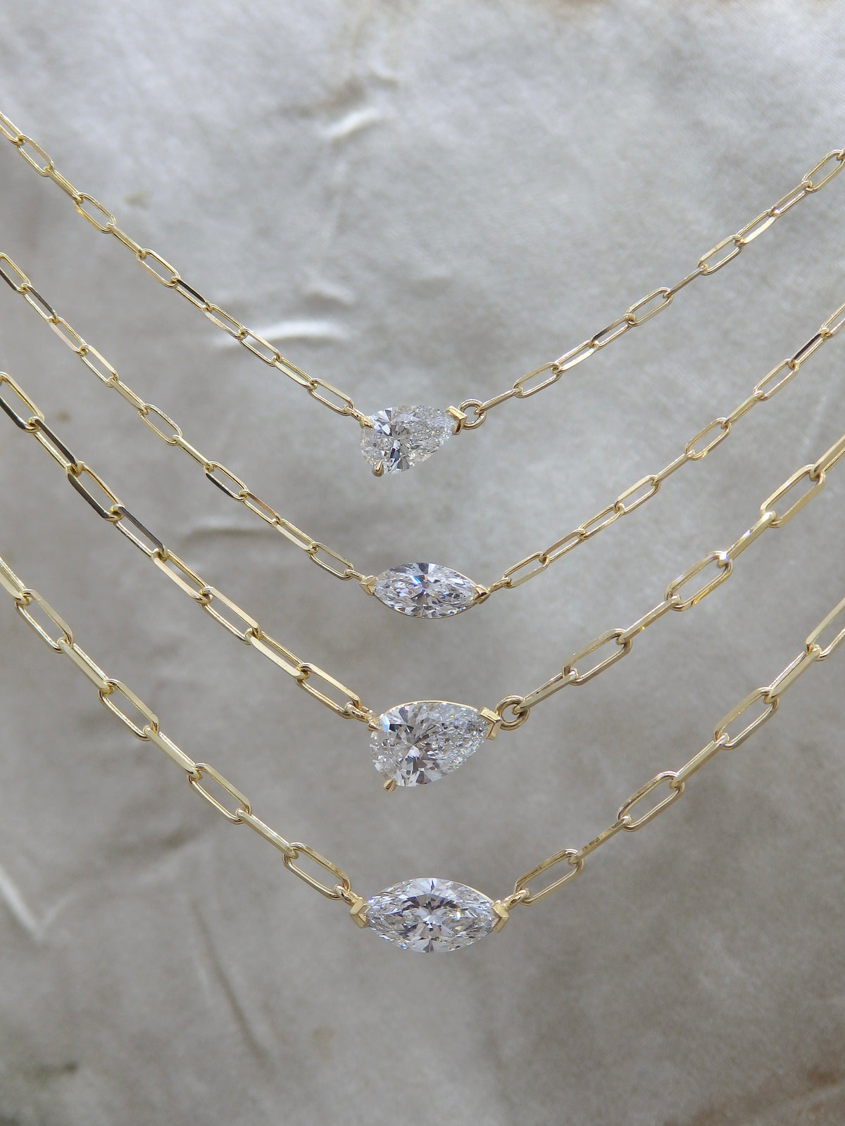 The Daily Necklace - Pear Lab Diamond Small