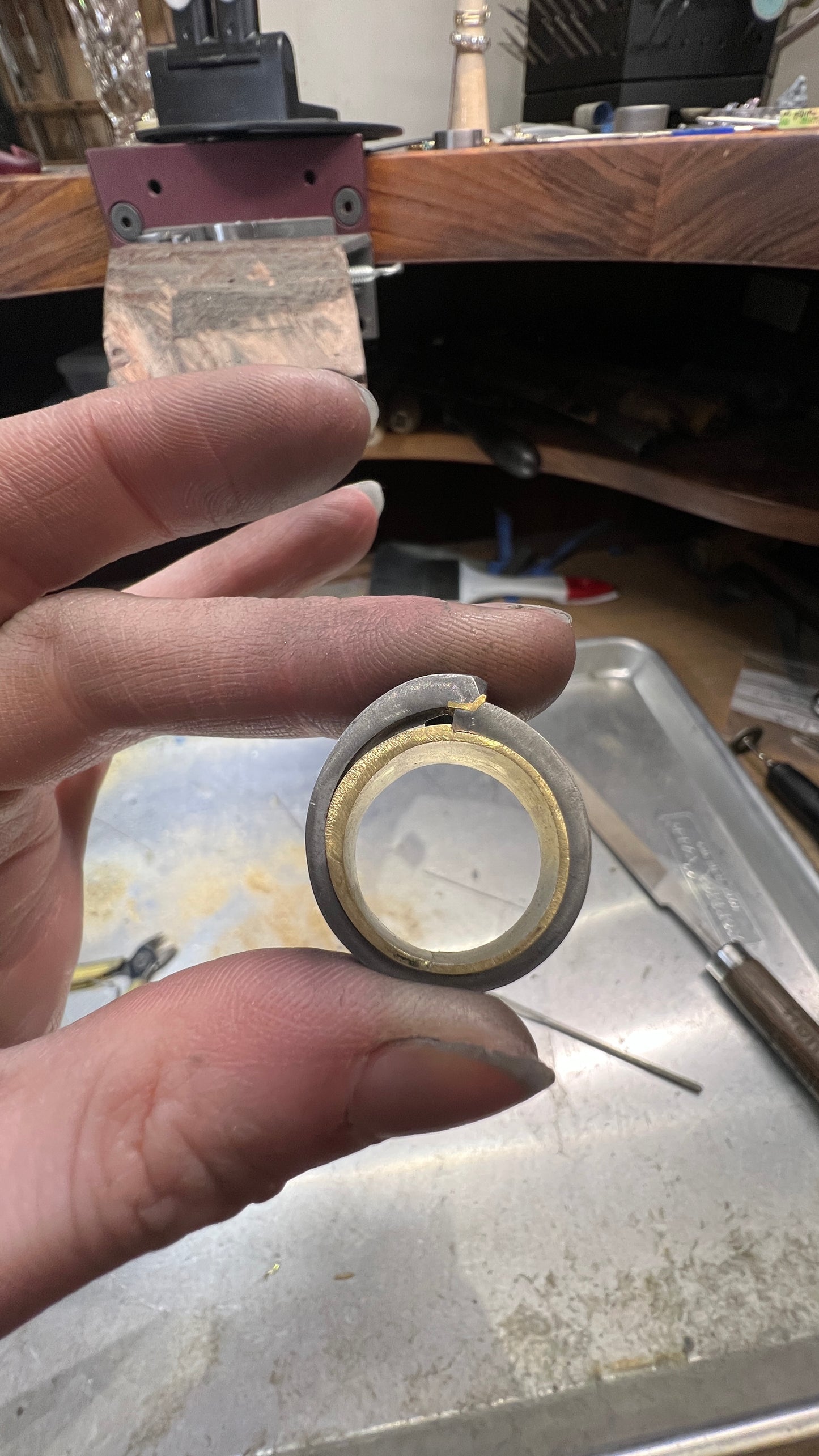 Caiman - Colombian Emerald Tantalum Ring