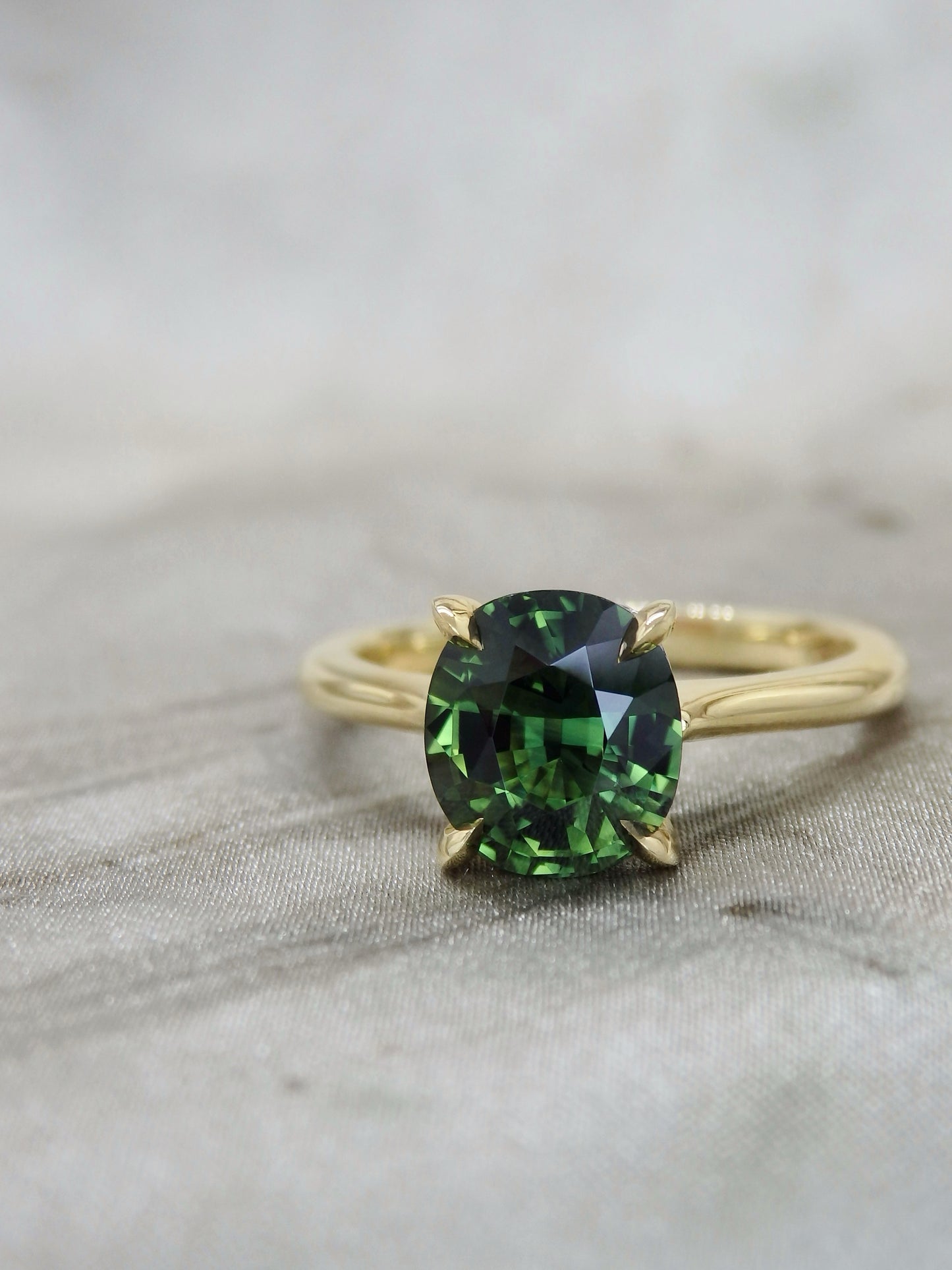 Adelina 2.30ct Unheated Green Australian Sapphire Engagement Ring