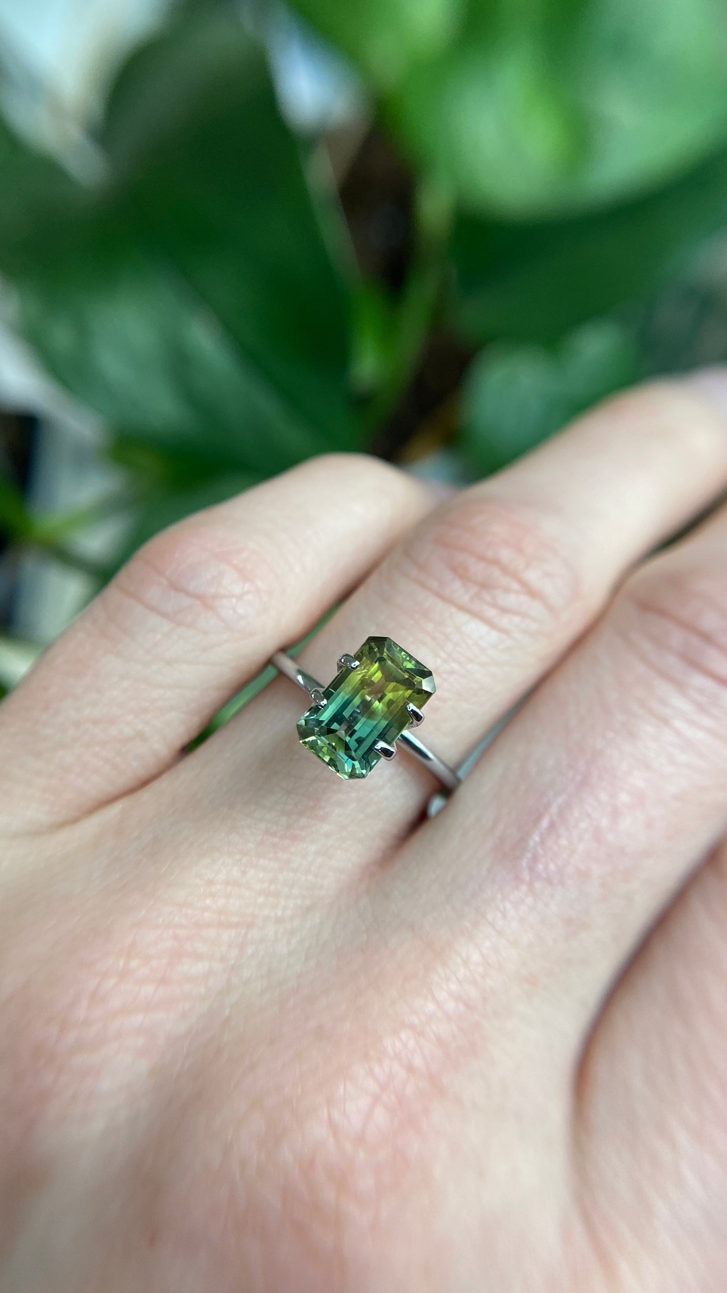 “Bermuda” 2.72ct Emerald Cut Bi-Colour Australian Sapphire Ring