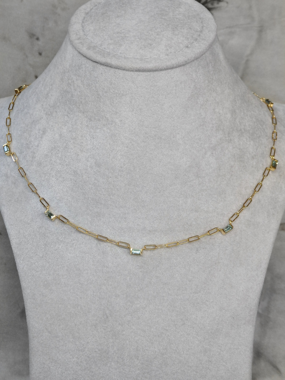 Mallorca Teal Sapphire Choker Necklace 14ct Gold