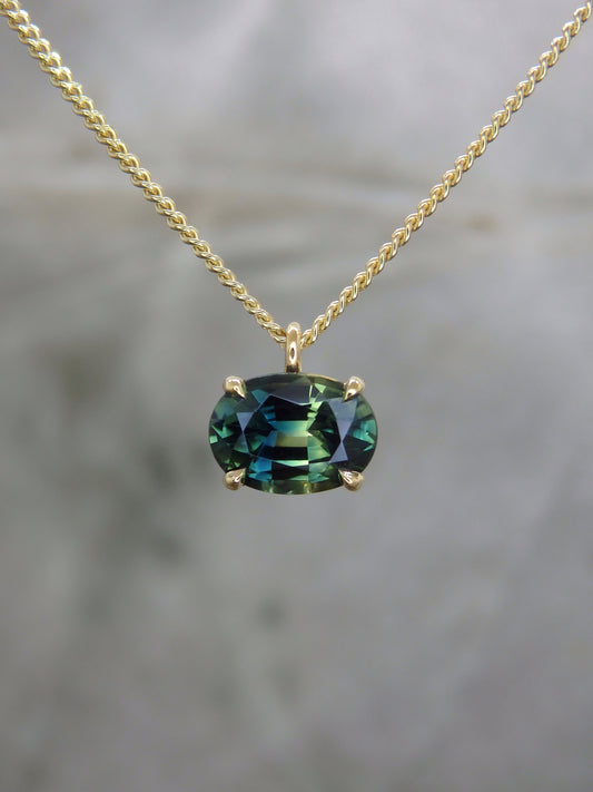 Oval “Phi” Australian Parti Sapphire Necklace