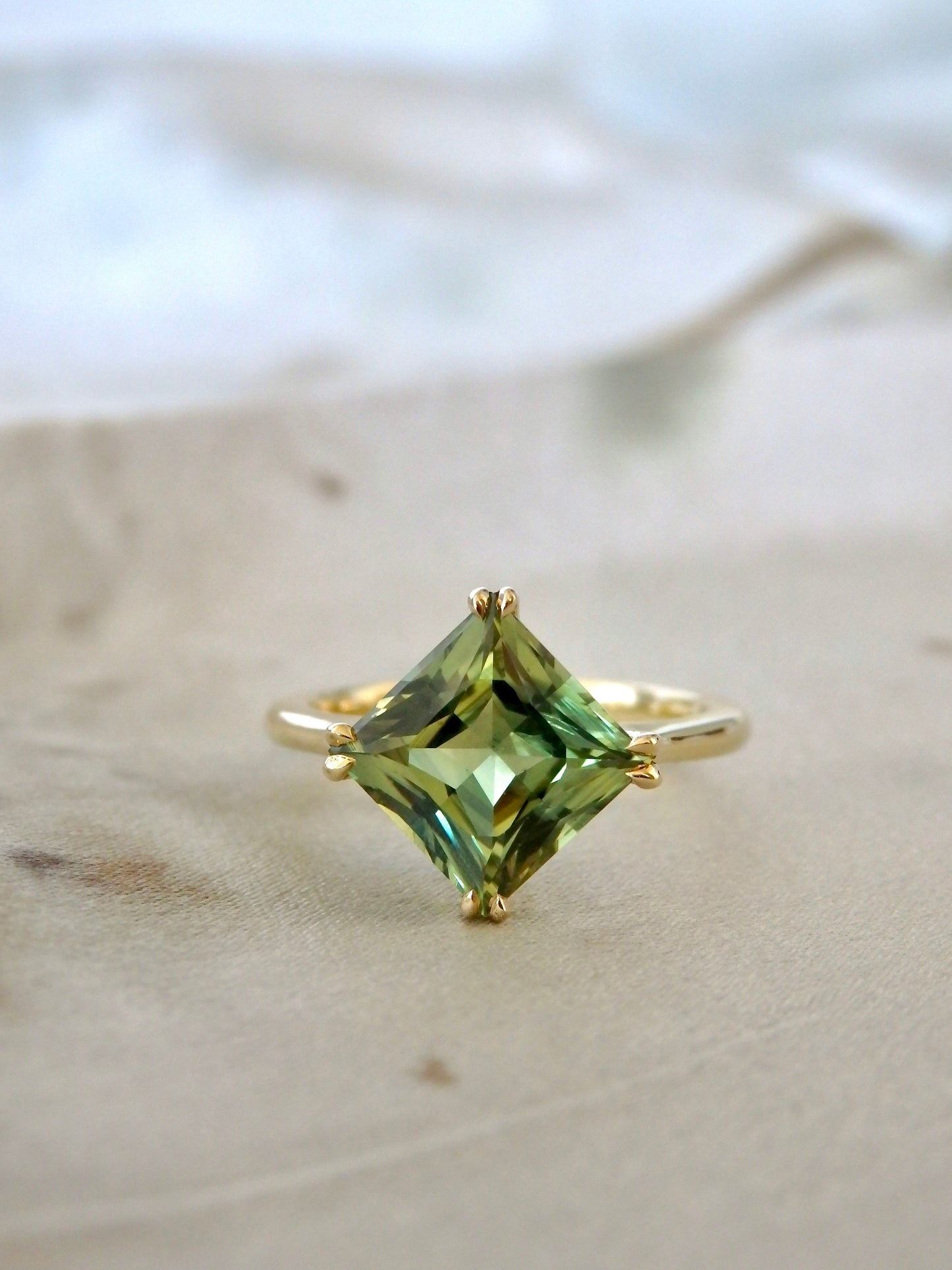 "Meadow" 3.25ct Princess Cut Australian Sapphire Engagement Ring