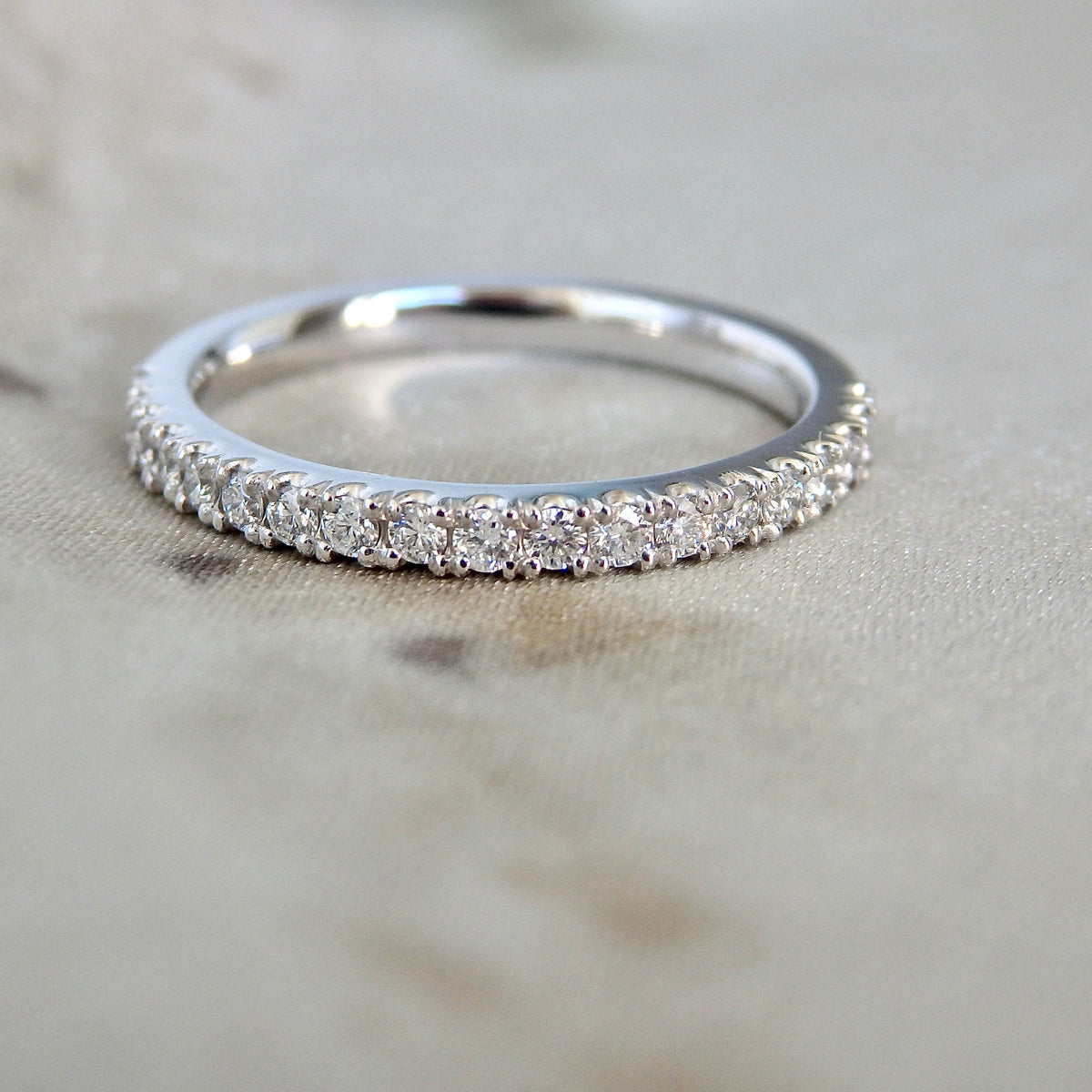 Diamond &amp; Platinum Micropave Wedding Ring