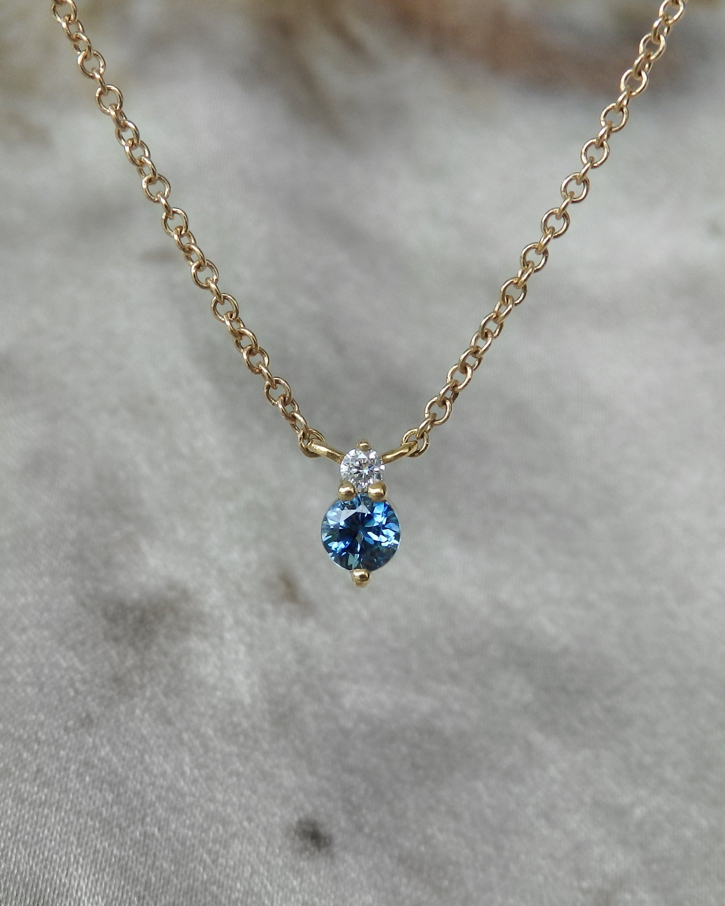 Australian Sapphire & Diamond Duet Necklace