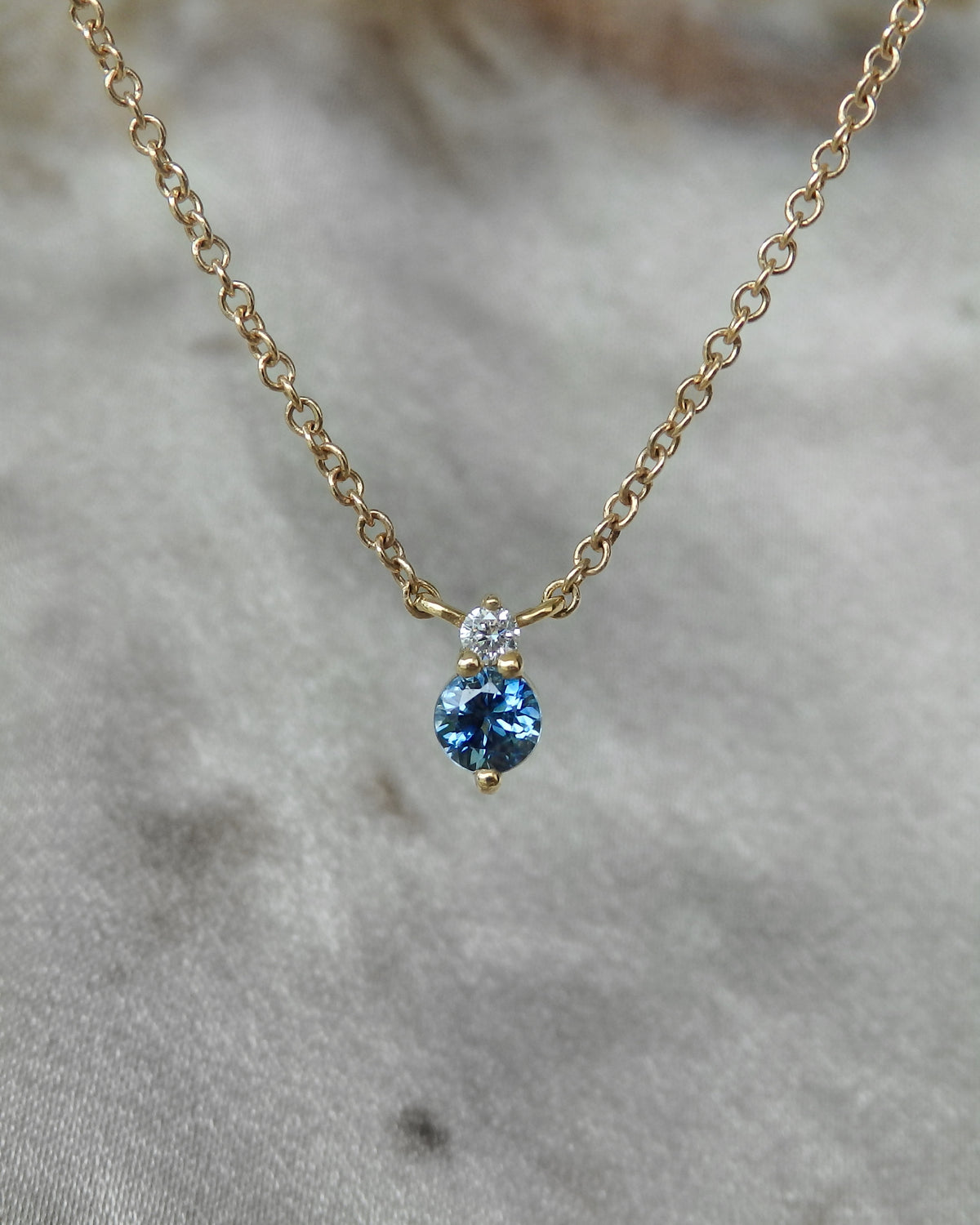 Australian Sapphire &amp; Diamond Duet Necklace